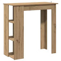 vidaXL Table de bar avec étagère Bois d'ingénierie Salle à manger Cuisine Haute Haute Murale Pièce