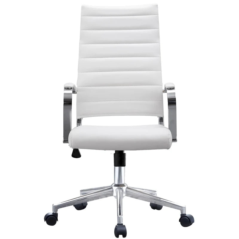 Chaise de bureau moderne haute avec dossier haut, en similicuir PU, pivotante, inclinable, réglable, avec coussin, modèle de designer, pour dirigeant