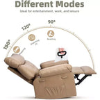 Fauteuil inclinable en cuir surdimensionné, inclinable manuel extra large, chaise longue avec accoudoirs et dossier confortables en éponge 1,5X pour salon, chambre
