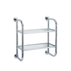 Organize It All Two Tier Bath Shelf Chrome : Microfiber, Machine Washable, Non-Slip Backing