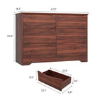 Commode haute et moderne à 6 tiroirs en bois avec plateau large - Chiffonnier à grande capacité pour Chambre, Salon, Couloir et Rangement de Chambre d'Enfant