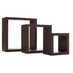 Lot de 3 étagères murales flottantes Cubbi, couleur espresso