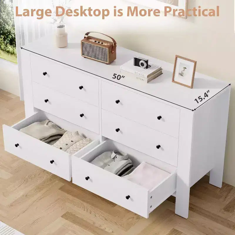 Commode 6 tiroirs Acekool – Meuble de rangement moderne avec tiroirs profonds
