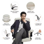 Chaise de bureau ergonomique TUYOHW avec accoudoirs relevables réglables, chaise d'ordinateur pivotante avec soutien lombaire et base en métal, chaise Criss Cross pour la maison