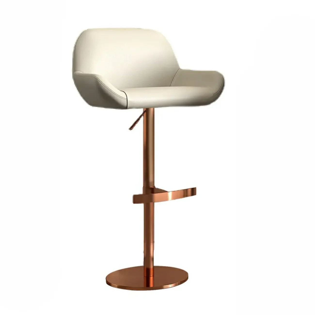 Tabourets de bar pivotants en cuir minimalistes à dossier bas pour la cuisine