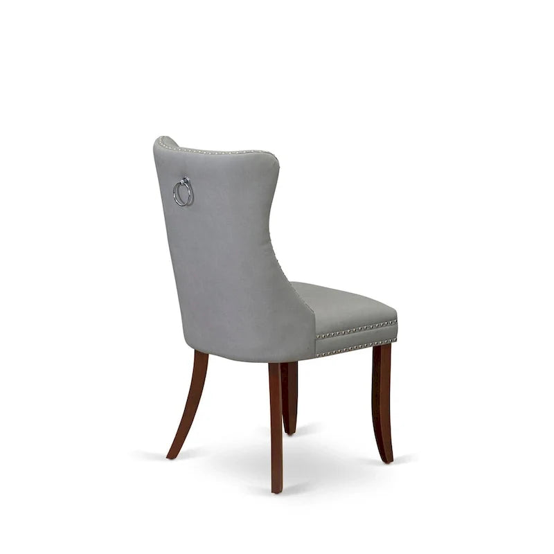 East West Furniture Ensemble de salle à manger composé d'une table rectangulaire en bois et de chaises rembourrées, acajou (options de pièces)