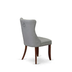 East West Furniture Ensemble de salle à manger composé d'une table rectangulaire en bois et de chaises rembourrées, acajou (options de pièces)