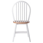 Ensemble de 2 chaises Windsor, naturel et blanc