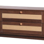 Meuble TV en rotin de style ferme moderne