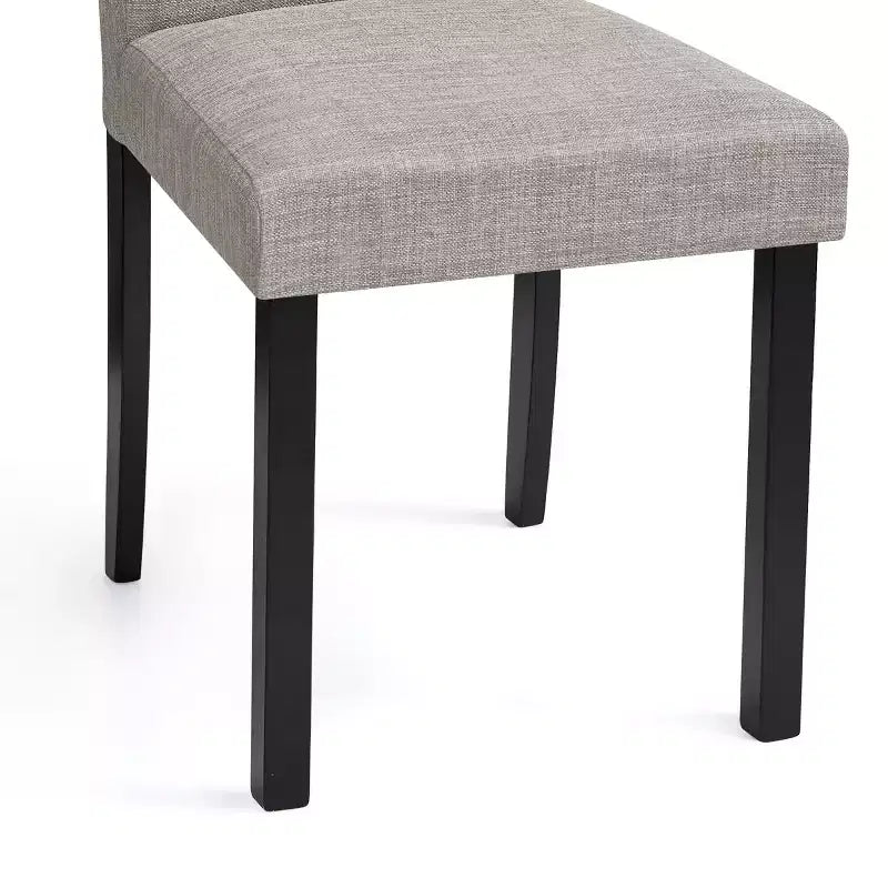 Subrtex Chaise de salle à manger Parsons rembourrée en bois massif et lin (Lot de 2)