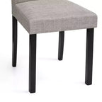 Subrtex Chaise de salle à manger Parsons rembourrée en bois massif et lin (Lot de 2)