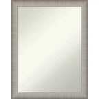 21" x 27" Brushed Pewter Wall Mirror for Bathroom Vanity - Amanti Art: Modern Rectangle, Polystyrene Frame