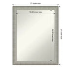 Miroir mural en étain brossé de 21 po x 27 po pour meuble-lavabo de salle de bain - Amanti Art : Rectangle moderne, cadre en polystyrène