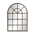 Howard Elliott Arched Windowpane Metal Mirror Oil Rubbed Bronze: Modern Style, 41x29", No Assembly Required