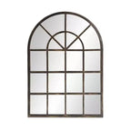 Howard Elliott Arched Windowpane Metal Mirror Oil Rubbed Bronze: Modern Style, 41x29", No Assembly Required