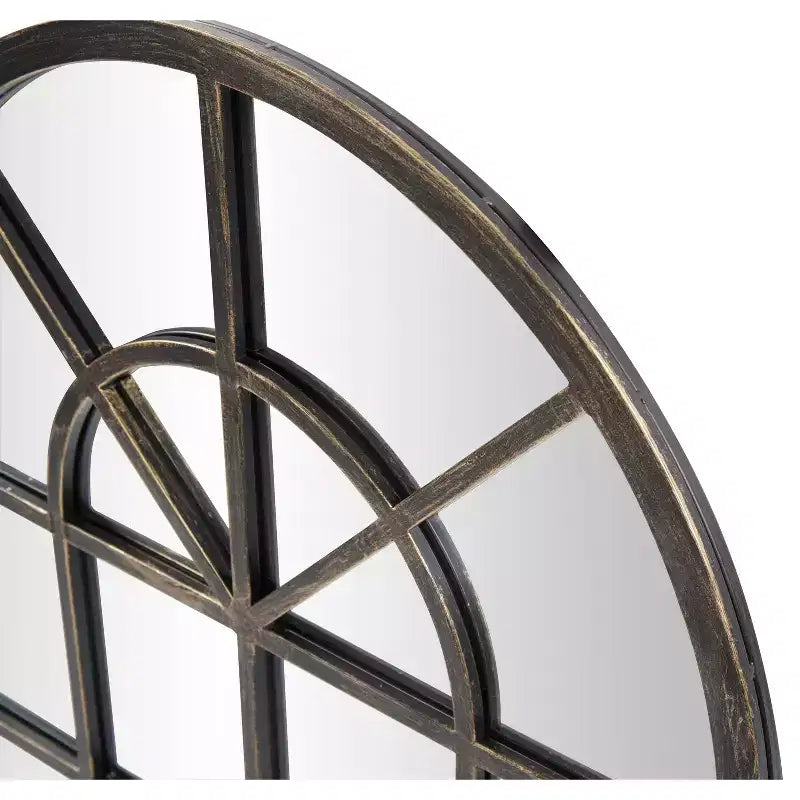 Miroir en métal Howard Elliott à panneau arqué, bronze huilé : Style moderne, 41x29", Aucun assemblage requis