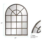 Miroir en métal Howard Elliott à panneau arqué, bronze huilé : Style moderne, 41x29", Aucun assemblage requis