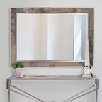 Miroir Mural Rectangulaire Howard Elliott 101,6 x 76,2 cm : Cadre en Bois Chevron, Aucun Assemblage Requis, Fixation Murale, Décoration Moderne