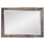 Miroir Mural Rectangulaire Howard Elliott 101,6 x 76,2 cm : Cadre en Bois Chevron, Aucun Assemblage Requis, Fixation Murale, Décoration Moderne