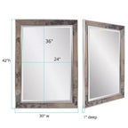 Miroir Mural Rectangulaire Howard Elliott 101,6 x 76,2 cm : Cadre en Bois Chevron, Aucun Assemblage Requis, Fixation Murale, Décoration Moderne