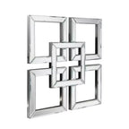 Miroir mural Howard Elliott 16"x16" à carrés superposés : style moderne, MDF et verre