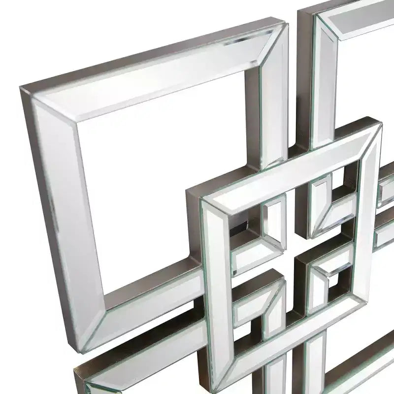 Miroir mural Howard Elliott 16"x16" à carrés superposés : style moderne, MDF et verre