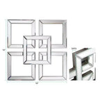 Miroir mural Howard Elliott 16"x16" à carrés superposés : style moderne, MDF et verre