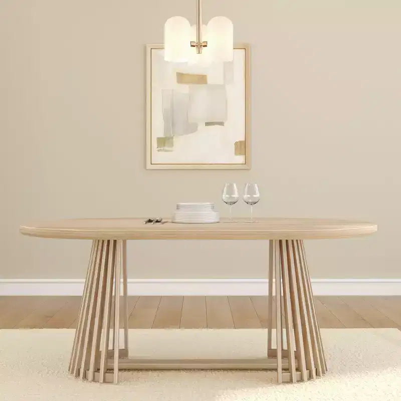 Table à manger rectangulaire 72 Lido Plank+Beam, table de cuisine minimaliste en bois massif pour 6 personnes