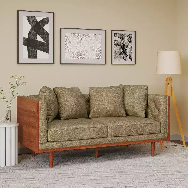 Causeuse capitonnée Borah de Christopher Knight Home avec oreillers décoratifs