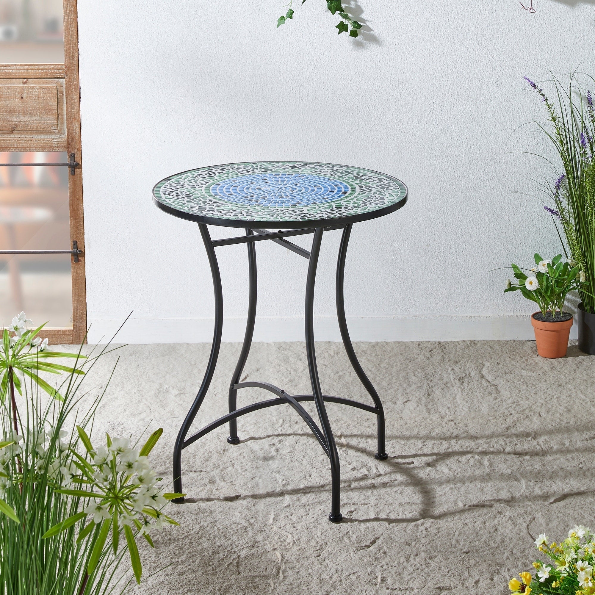 Ensemble bistrot pliant en métal Glitzhome pour extérieur, 3 pièces, table et chaises de patio