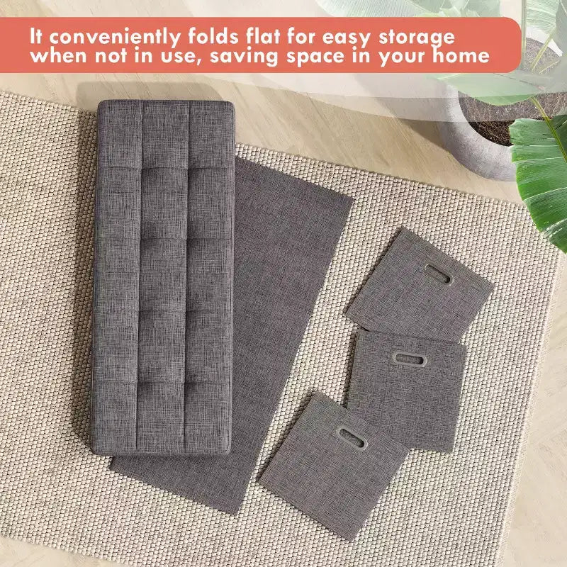 Banc de rangement pliant Ornavo Home de 101,6 cm avec tiroirs, parfait pour le salon, la chambre et l'entrée