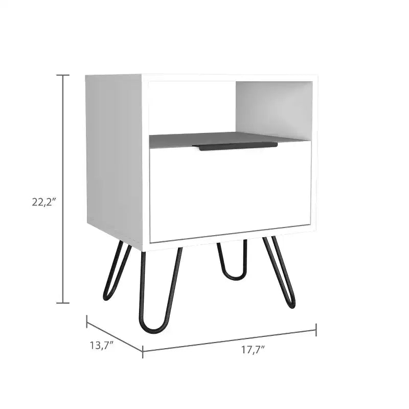 Table de chevet Durango blanche - Boahaus