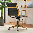 Chaise de bureau à dossier cannelé LUXMOD pour ordinateur et télétravail