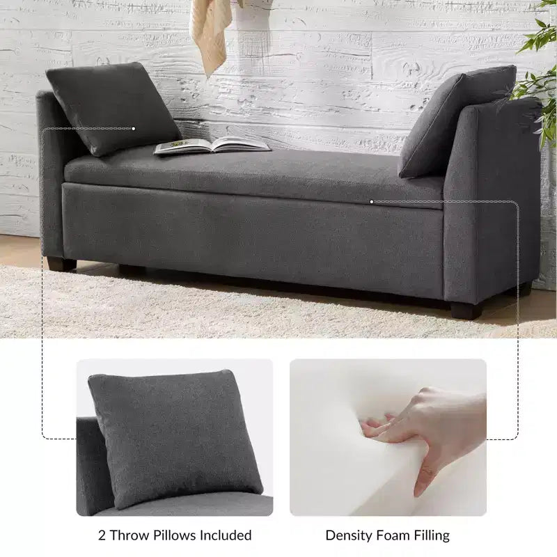 Banc de rangement Amelia avec pieds robustes en plastique|ART OF LIVING DESIGNS