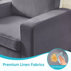 Mjkone Fauteuil pivotant moderne 360°, Fauteuil carré rembourré, Canapé simple confortable en chenille