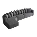 Canapé sectionnel en chenille Clihome de 333 cm, canapé courbé moderne en forme de nuage avec méridienne gauche et 10 coussins