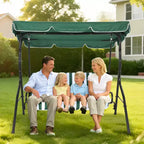 Balancelle de jardin 3 places résistante aux intempéries, auvent réglable, cadre en acier robuste, résistante aux UV et à l'eau, capacité de 227 kg, pour le jardin, la véranda, la pelouse
