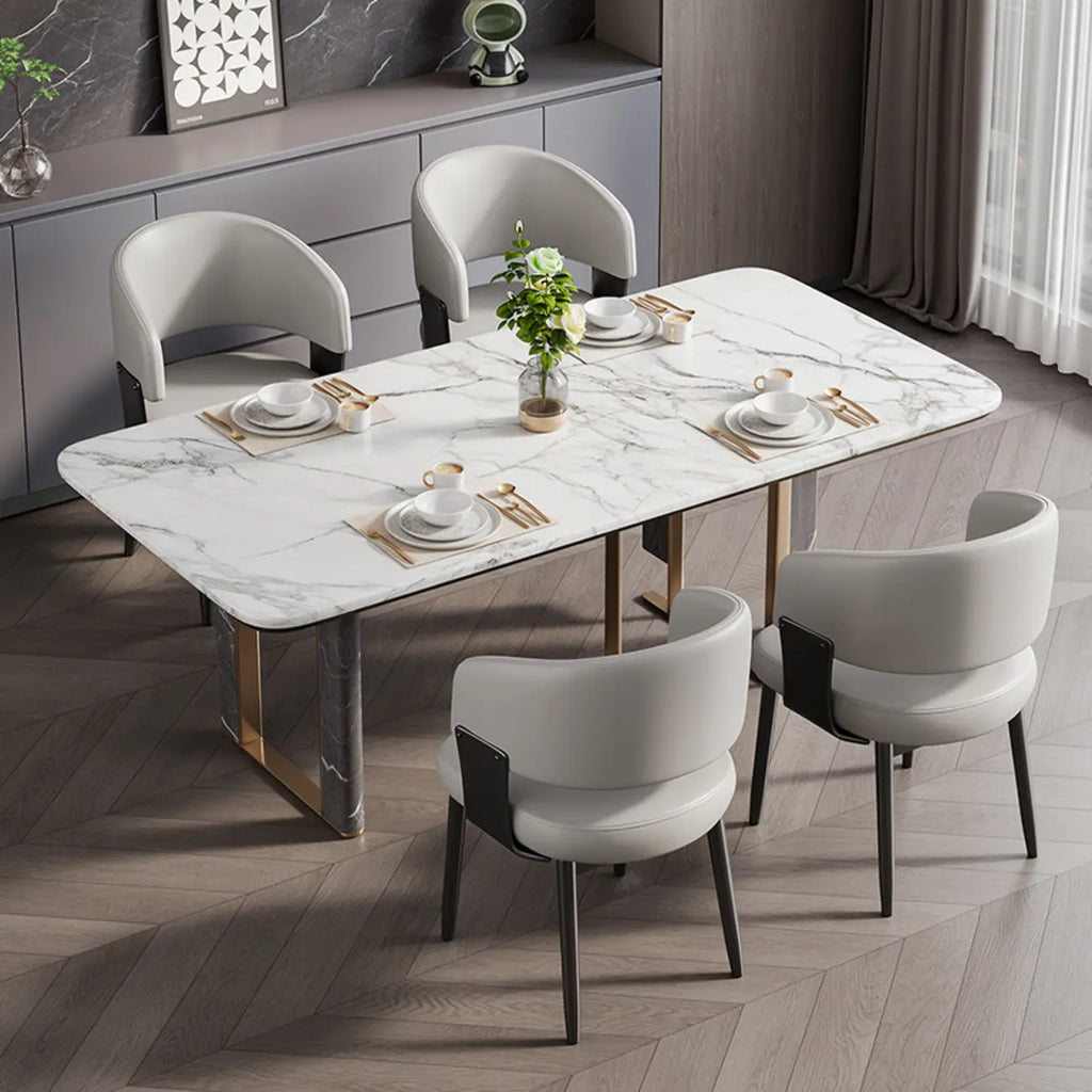 Chaise de salle à manger moderne glamour en cuir