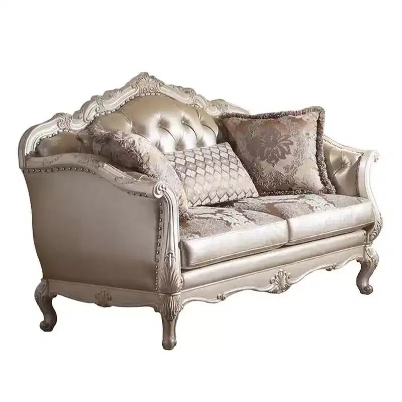 Canapé Chantelle Acme Furniture Cuir synthétique rose doré/Blanc perle