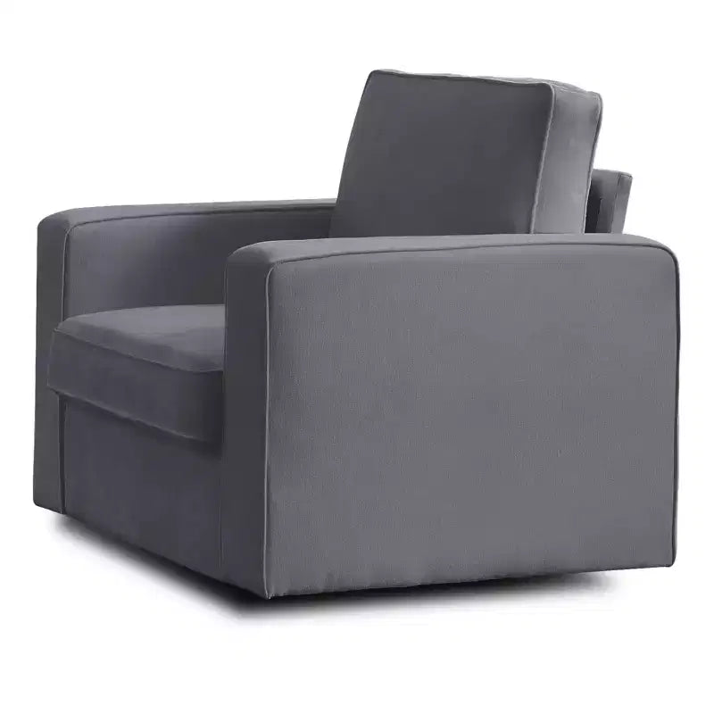 Mjkone Fauteuil pivotant moderne 360°, Fauteuil carré rembourré, Canapé simple confortable en chenille