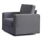 Mjkone Fauteuil pivotant moderne 360°, Fauteuil carré rembourré, Canapé simple confortable en chenille