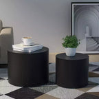 Ensemble de 2 tables basses rondes, aucun assemblage requis, pour salon, bureau, chambre