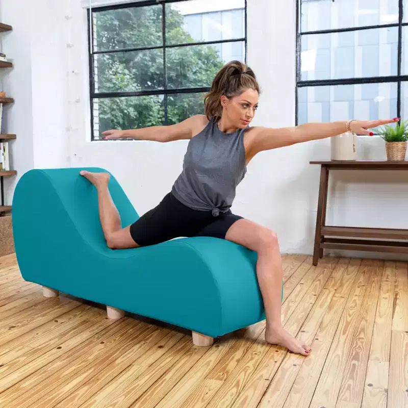 Fauteuil inclinable Avana pour l'étirement et la relaxation, pieds en bois d'hévéa, similicuir - Gris sous-marin
