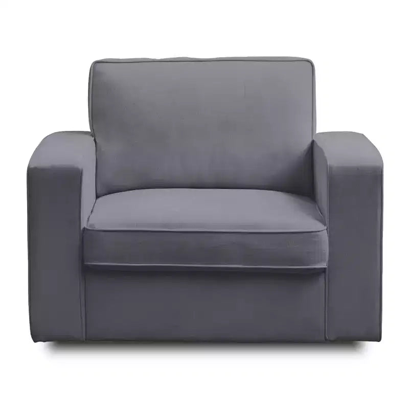 Mjkone Fauteuil pivotant moderne 360°, Fauteuil carré rembourré, Canapé simple confortable en chenille