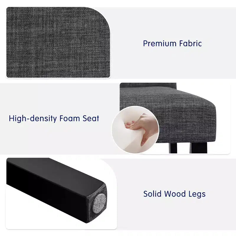 Subrtex Chaise de salle à manger Parsons rembourrée en bois massif et lin (Lot de 2)