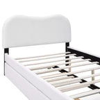 Cadre de lit plateforme rembourré pleine/double avec lit gigogne double – HABITRIO