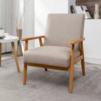Fauteuil d'appoint moderne TUYOHW, fauteuil de salon avec accoudoirs fuselés, cadre en bois massif, fauteuil rembourré en microfibre pour salon, bureau