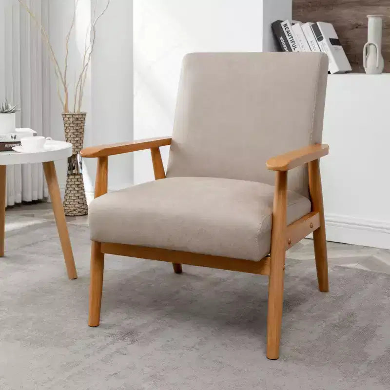 Fauteuil d'appoint moderne TUYOHW, fauteuil de salon avec accoudoirs fuselés, cadre en bois massif, fauteuil rembourré en microfibre pour salon, bureau