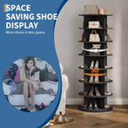 Tour de rangement pour chaussures rotative à 7 niveaux, organisateur de chaussures sur pied, présentoir à chaussures vertical rotatif à 360°, support de rangement rond pour chaussures