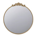 Miroir Mural Rond Doré 30 x 32 Pouces avec Cadre en Métal